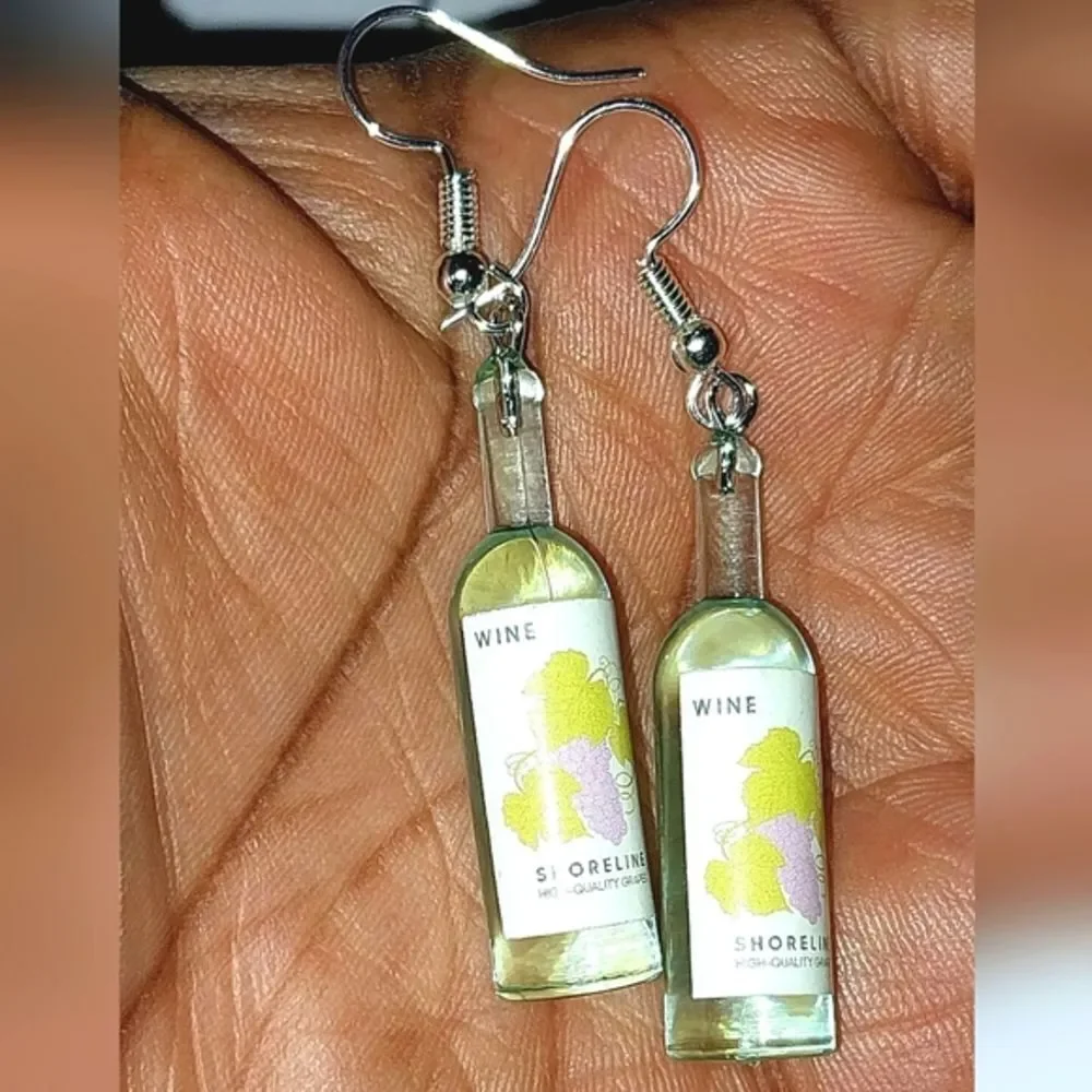 Retro Boozy Resin Wine Earrings